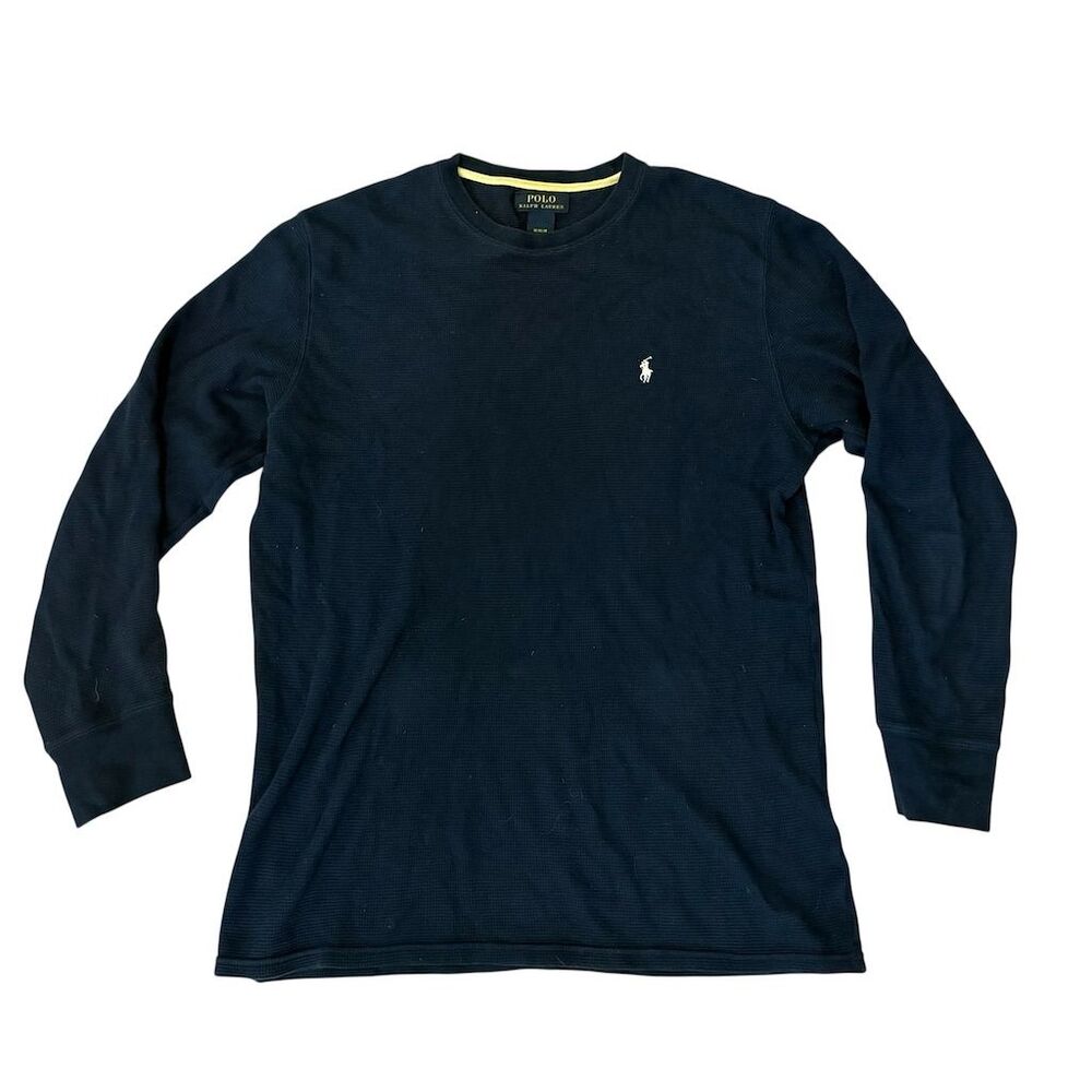 Polo Ralph Lauren Men's Navy Waffle Knit Crew Neck T-Shirt Size M‎